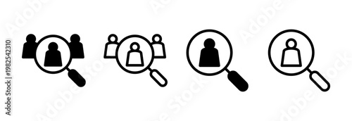 Hiring icon vector illustration. Search job vacancy sign and symbol. Human resources concept. Recruitment