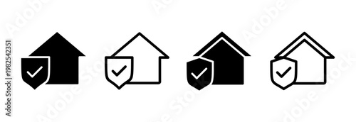 home insurance icon vector illustration. home protection sign and symbol
