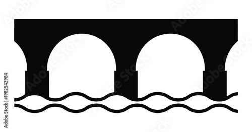 Bridge icon, architecture sign, construction symbol, vector illustration set, clean modern design ideal for engineering, infrastructure planning