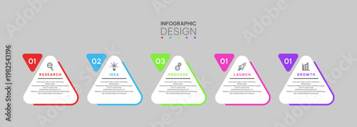 Simple  5 steps infographic design. Infographic template