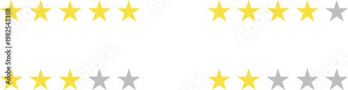 A set of yellow and gray stars on a for ratings