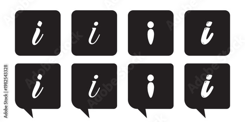 information icon set. info button. info symbol flat style. Information icon collection. Info icons Info Point Icon. Different styles , more information. Vector icons.