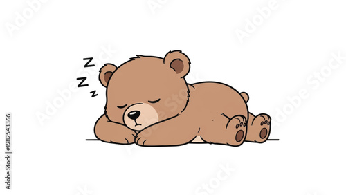 Cute brown teddy bear sleeping peacefully.