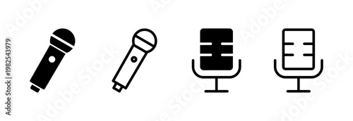 Microphone icon vector illustration. karaoke sign and symbol