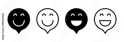 smile icon vector illustration. smile emoticon icon. feedback sign and symbol