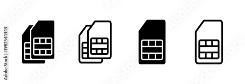 Sim card icon vector illustration. dual sim card sign and symbol