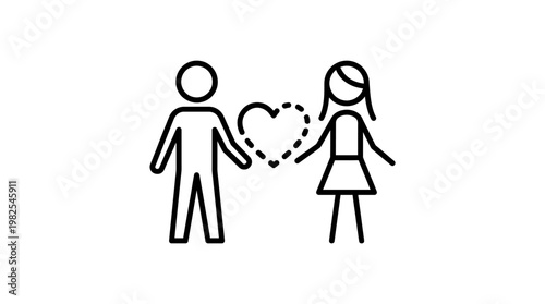 Couple with a Heart Between Them