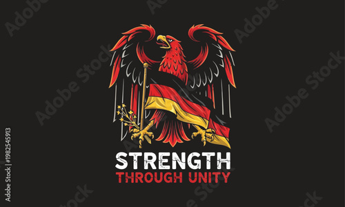Majestic phoenix rising with german flag colors a symbol of strength and unity