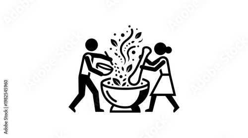 Making Herbal Medicine People with Mortar and Pestle