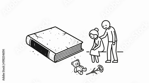 Supporting a Grieving Person Depicting Loss and Comfort