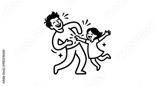 Father and Daughter Tickling and Laughing Together