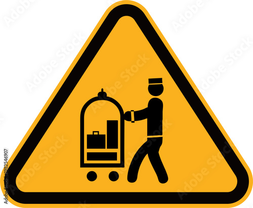 Hotel Bell Service Sign – Tourism Luggage Cart Icon Vector