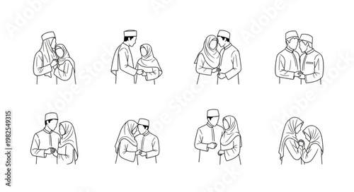 Sketches of people in various poses, capturing moments of connection and interaction.