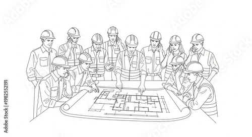 Sketch of Soldiers in a Meeting Around a Table.