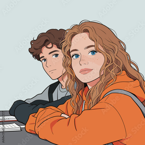 Teenage Students Studying Together in Classroom