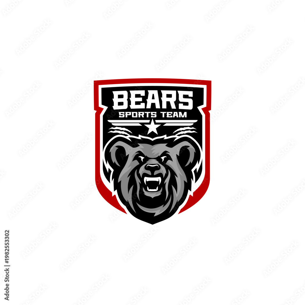 Obraz premium American Style Bears Sports Team Club Logo Template