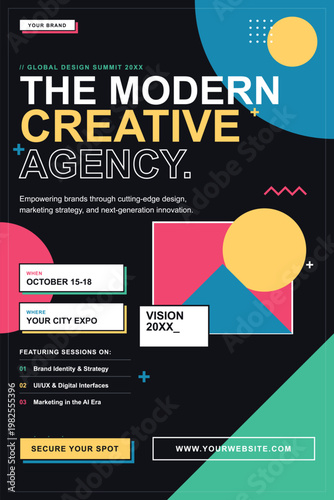 Modern creative agency event poster template