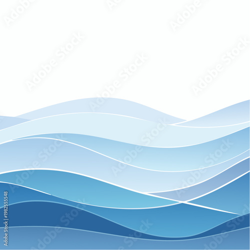 Abstract Blue Waves Flowing Seamlessly Across The Horizon, A Serene Ocean View