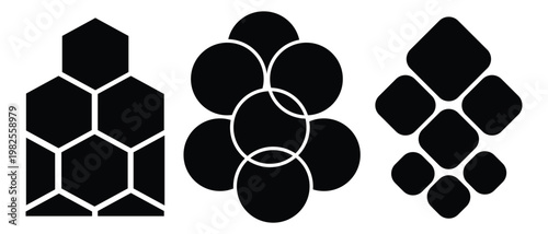 Circle collage photo layout template mood board. Collage grid templates with modern minimalist style, Blank moodboard background. Set of picture grids.