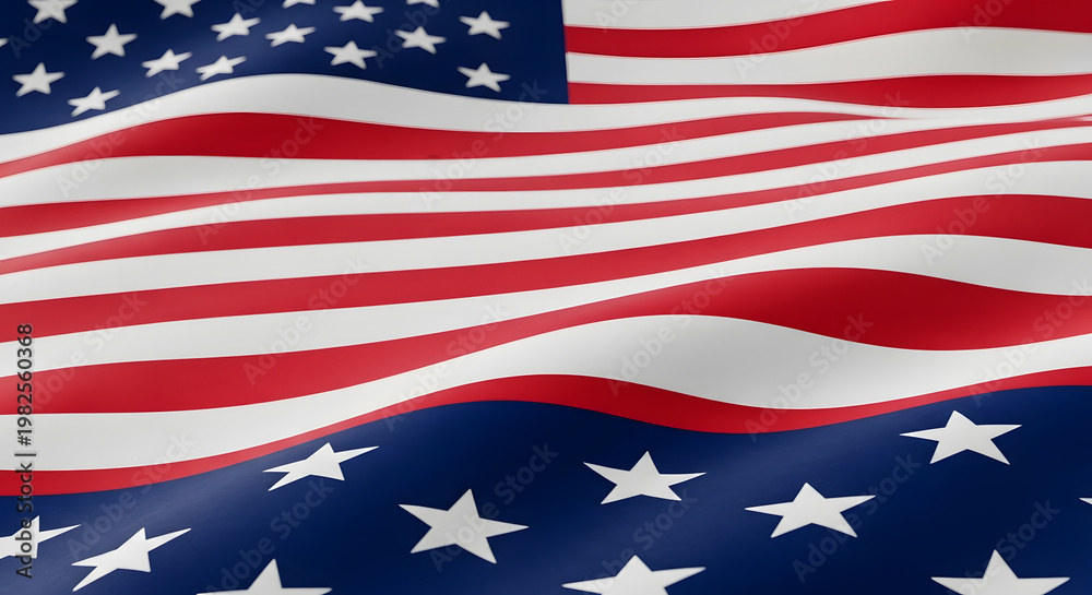 Fototapeta premium Honoring heroes a patriotic memorial day image of the american flag waving proudly