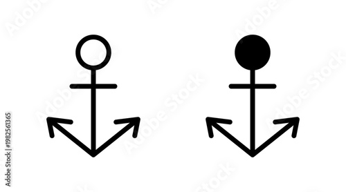 Anchor icon set vector. Anchor sign and symbol. Anchor marine icon.