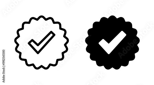 Approved icon set vector. Certified Medal Icon