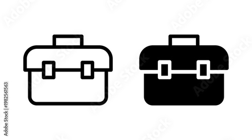 Briefcase icon set vector. suitcase sign and symbol. luggage symbol.