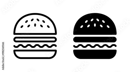 Burger icon set vector. burger sign and symbol. hamburger