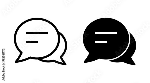 Chat icon set vector. speech bubble sign and symbol. comment icon. message