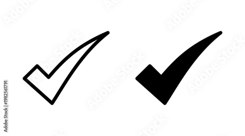 Check mark icon set vector. Tick mark sign and symbol