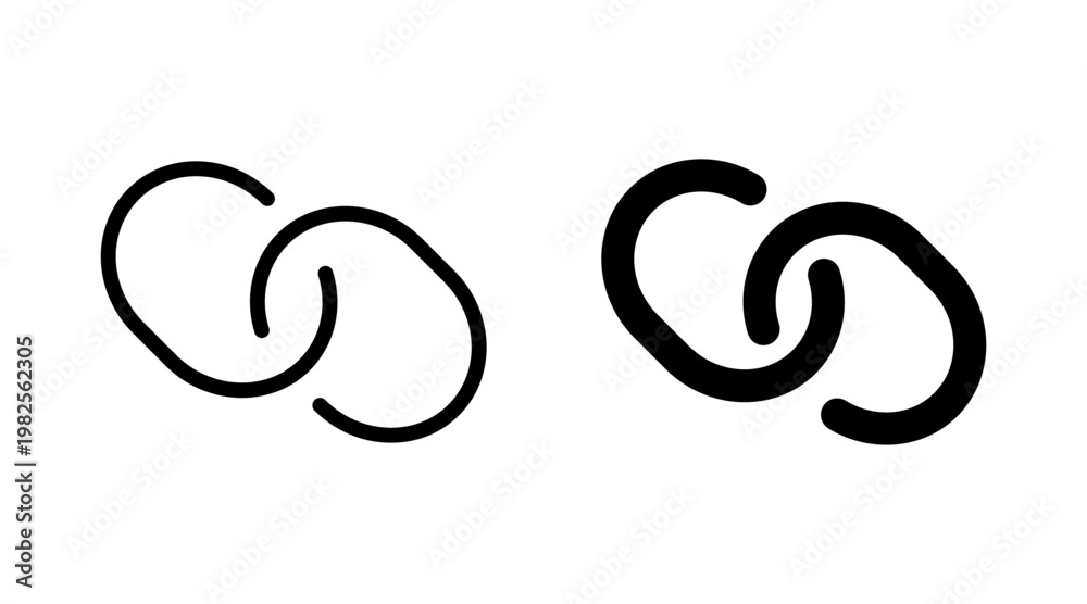 Obraz premium Link icon set vector. Hyperlink chain sign and symbol