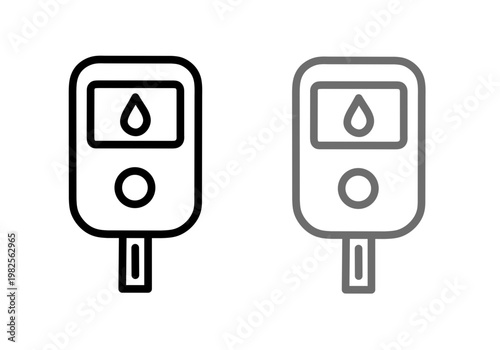 Vector illustration of blood glucose meter icon set