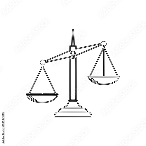 A scale with two balanced sides Vector, illustration