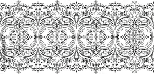 Black Ornate Border Pattern on White Background