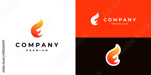 e letter with fire flame logo icon design vector design template inspiration