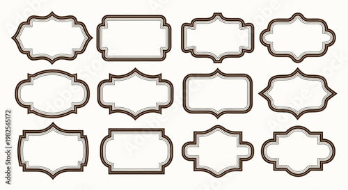 Collection of decorative ornamental frames and borders for design and graphic elements with a vintage flair