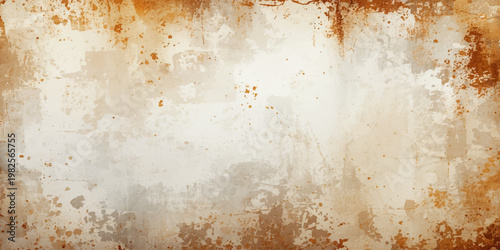 A vintage grunge background features a heavily rusted metal surface with an aged brown texture and a dirty, rough pattern that creates a weathered antique backdrop