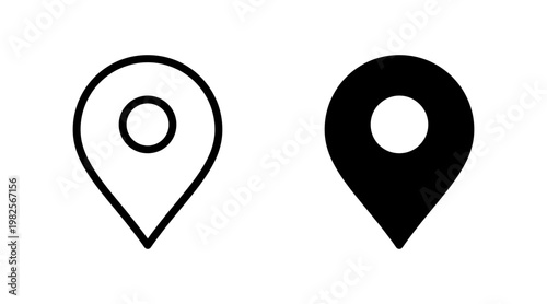 Pin icon set vector. Location sign and symbol. destination icon. map pin