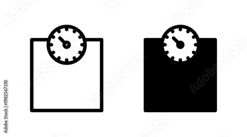 Scales icon set vector. Weight scale sign and symbol