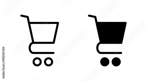 Shopping icon set vector. Shopping cart sign and symbol. Trolley icon
