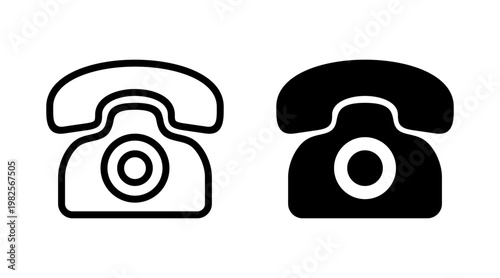 Telephone icon set vector. phone sign and symbol