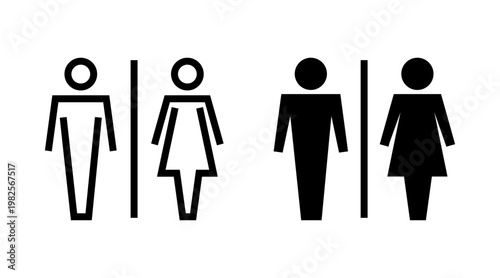 Toilet icon set vector. Girls and boys restrooms sign and symbol. bathroom sign. wc, lavatory