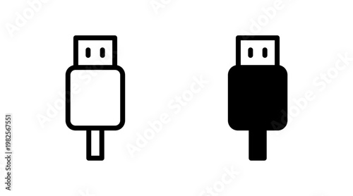 Usb icon set vector. Flash disk sign and symbol. flash drive sign.