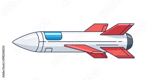 Cartoon Rocket Ship Illustration.