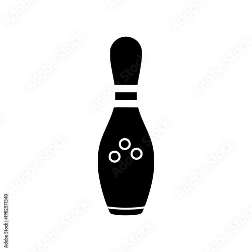 Black bowling pin with three holes Vector, illustration