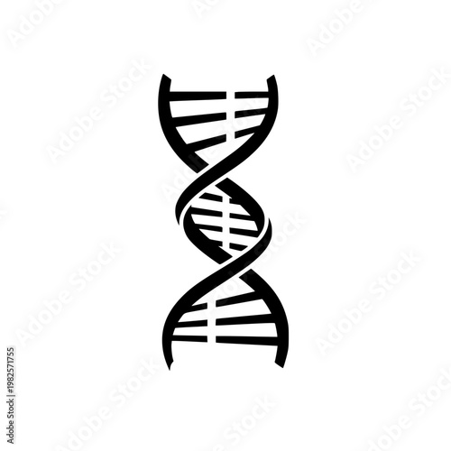 A black dna double helix structure Vector, illustration