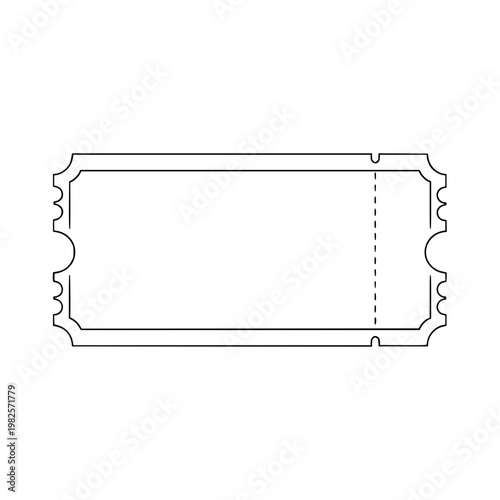 A ticket stub with a perforated line down the middle Vector, illustration