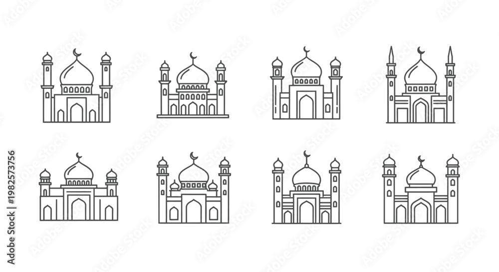 Fototapeta premium Collection of mosque architecture designs 2.