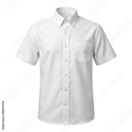 White short sleeve button down dress shirt