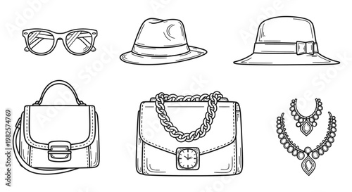 Fashion accessories on white background 2.